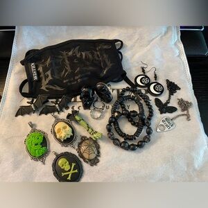 Assorted lot of goth accessories featuring Killstar and Blackcraft Cult